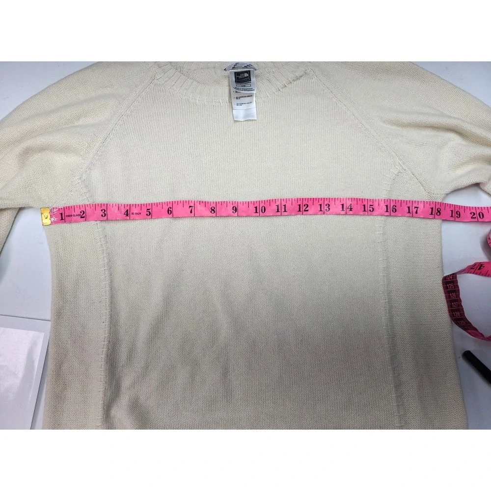 Vintage Tan‎ The North Face Mens Pullover Sweater Sleeve Patch L